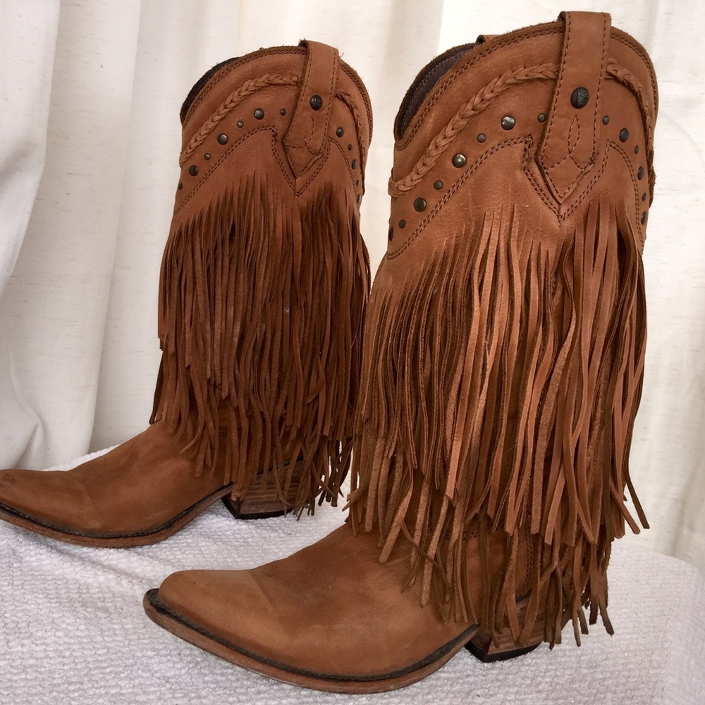 Liberty Black Vegas Fringe Cowgirl Boots (EUC)